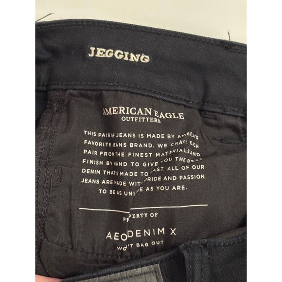 American Eagle Next Level Stretch Mid-Rise Jegging Sexy Slimming Black Denim 4 - Picture 4 of 11